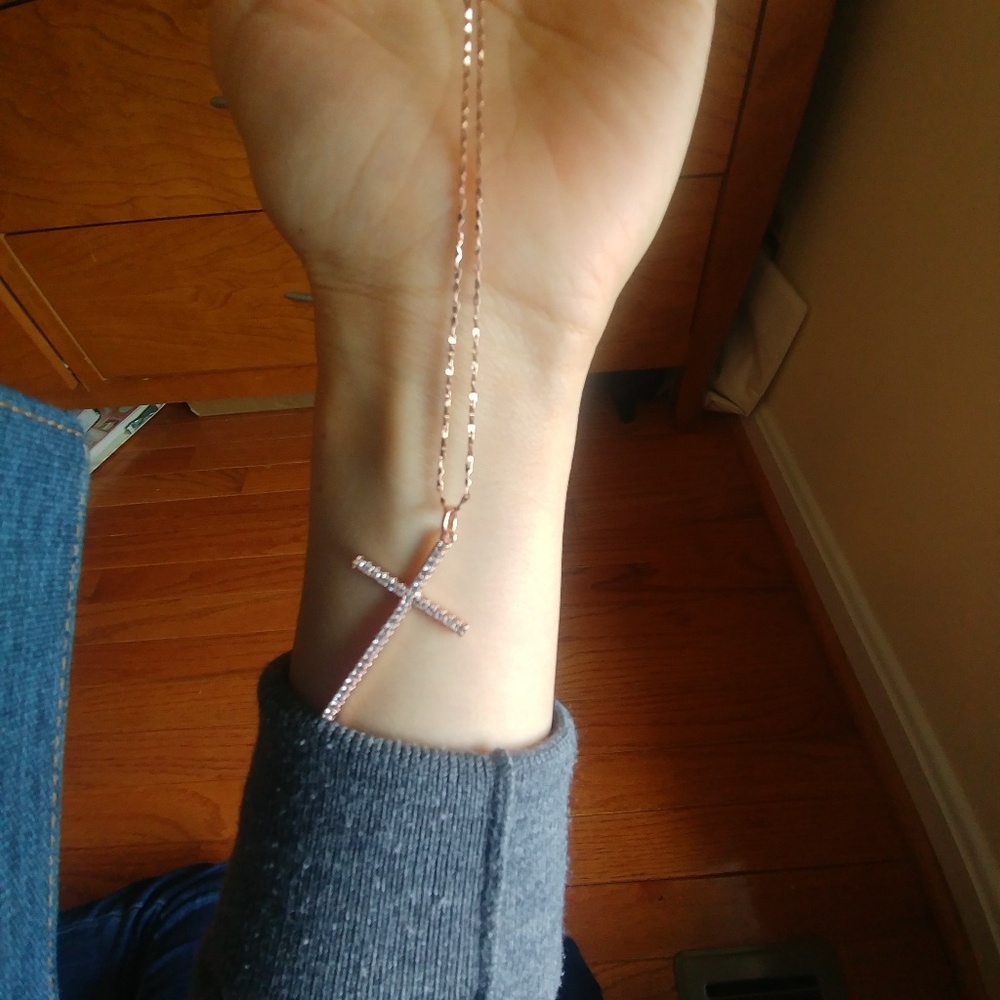 Rose gold cross necklace